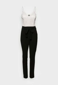 WAL G. APRIL CONTRAST V NECK JUMPSUIT - Jumpsuit - Black/ White -WAL G. Sales Store 432a8ea906e14f7b89d441ee071bc04b