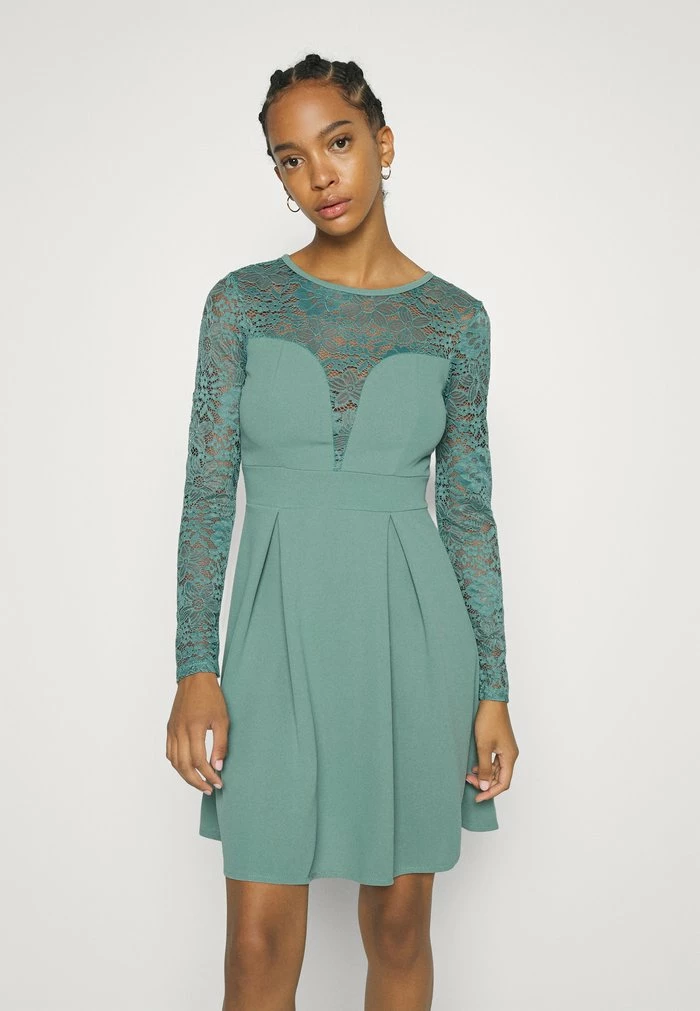 WGXZL WEDDING - LACE TOP SKATER DRESS - Cocktail dress / Party dress - sage green WAL G. WGXZL WEDDING - LACE TOP SKATER DRESS - Cocktail Dress / Party Dress - Sage Green -WAL G. Sales Store 43fee425cb6f4fd9b94e9dab4854032d