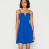 WAL G. PAOLA NECK SKATER DRESS - Cocktail Dress / Party Dress - Electric Blue