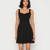 WAL G. GIANNAHEART NECK SKATER DRESS - Jersey Dress - Black/white