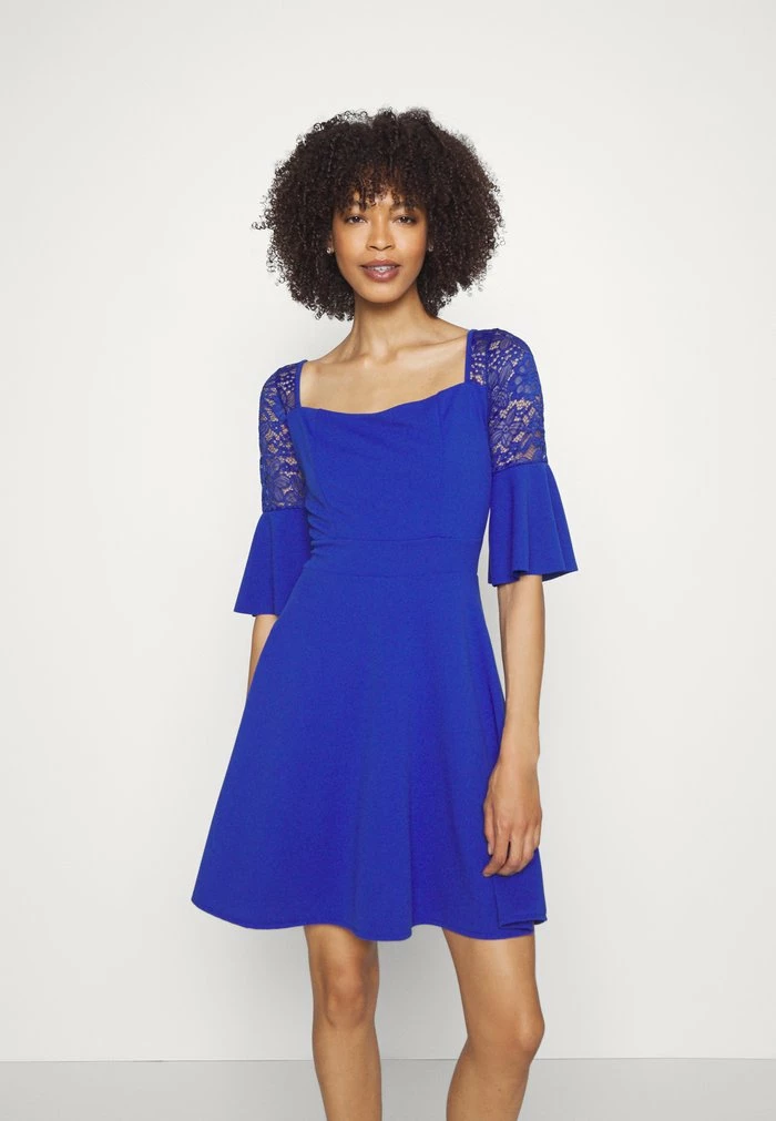 WGXZL WEDDING - FLORA FLARE SLEEVE SKATER DRESS - Cocktail dress / Party dress - electric blue WAL G. WGXZL WEDDING - FLORA FLARE SLEEVE SKATER DRESS - Cocktail Dress / Party Dress - Electric Blue -WAL G. Sales Store 4503f8dd40d1423ca41b1dc16e335aad