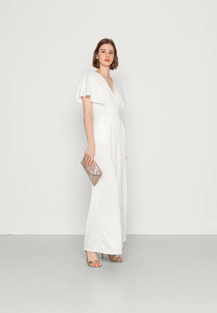 WGXZL WEDDING - BETTY V NECK WRAP JUMPSUIT - Jumpsuit - white WAL G. WGXZL WEDDING - BETTY V NECK WRAP JUMPSUIT - Jumpsuit - White -WAL G. Sales Store 48ec109c65e943119136bdb4cb5fe495