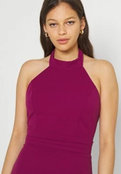 WAL G. HANNAH HALTER MIDI DRESS - Jersey Dress - Magenta Pink -WAL G. Sales Store 490dfdaa240149d2970b4cff253096ad