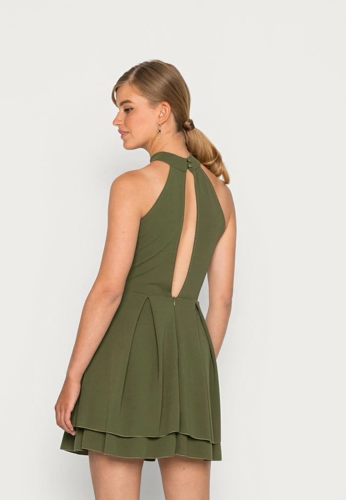 CHERYL HALTER NECK SKATER DRESS - Day dress - olive green WAL G. CHERYL HALTER NECK SKATER DRESS - Day Dress - Olive Green -WAL G. Sales Store 4bbaa21c70884ad8be9969771c916a79