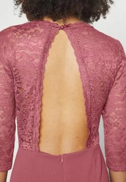 WAL G. WGXZL WEDDING - ROSE LACE TOP MAXI DRESS - Occasion Wear - Dark Mauve Pink -WAL G. Sales Store 4c1cbea1667e42debd2f0013d8233364