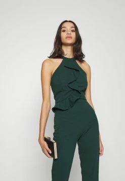 WAL G. POPPY FRILL NECK - Jumpsuit - Forest Green -WAL G. Sales Store 4c3191db1e7b4c2bb24db56dbe328eb7