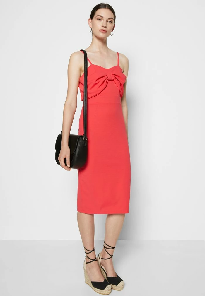 WGXZL WEDDING - PARIS BOW MIDI DRESS - Cocktail dress / Party dress - coral WAL G. WGXZL WEDDING - PARIS BOW MIDI DRESS - Cocktail Dress / Party Dress - Coral -WAL G. Sales Store 5010c86918a54552a58d2bc8efc47725