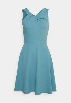 WAL G. BERTIE PLUNGE NECK SKATER DRESS - Cocktail Dress / Party Dress - Powder Blue -WAL G. Sales Store 50aeb171dc9e4b7d8a12348d3a932fba
