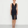 WAL G. V NECK MIDI DRESS - Shift Dress - Navy Blue