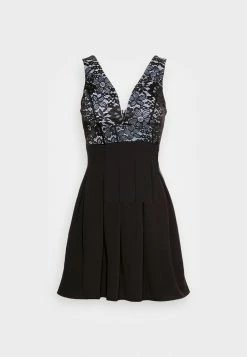 WAL G. BELLE V NECK LACE SKATER DRESS - Cocktail Dress / Party Dress - Black / Cornflower Blue 3 WAL G. BELLE V NECK LACE SKATER DRESS - Cocktail Dress / Party Dress - Black / Cornflower Blue -WAL G. Sales Store 53b7ca948d914ec48be97be093acdba2