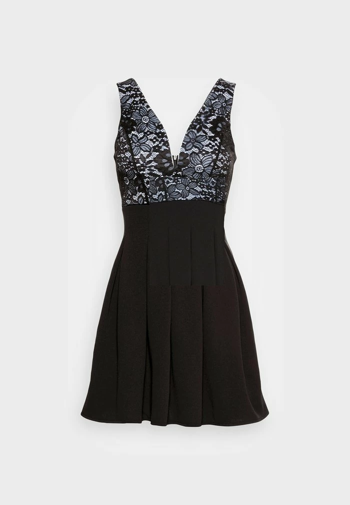 BELLE V NECK LACE SKATER DRESS - Cocktail dress / Party dress - black / cornflower blue WAL G. BELLE V NECK LACE SKATER DRESS - Cocktail Dress / Party Dress - Black / Cornflower Blue -WAL G. Sales Store 53b7ca948d914ec48be97be093acdba2