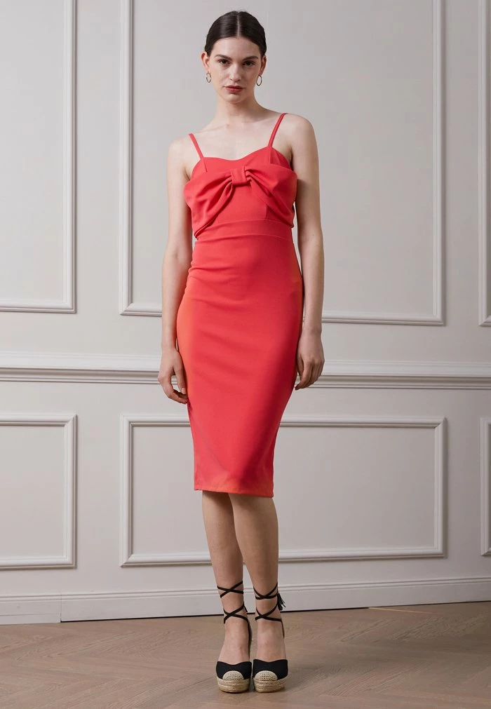 WGXZL WEDDING - PARIS BOW MIDI DRESS - Cocktail dress / Party dress - coral WAL G. WGXZL WEDDING - PARIS BOW MIDI DRESS - Cocktail Dress / Party Dress - Coral -WAL G. Sales Store 581d6e1bff034290a71959d09dba051c