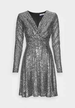 WAL G. QAIRA SEQUIN SKATER DRESS - Cocktail Dress / Party Dress - Dark Grey -WAL G. Sales Store 5a71f694e7ab4276ab8cf46275a54455