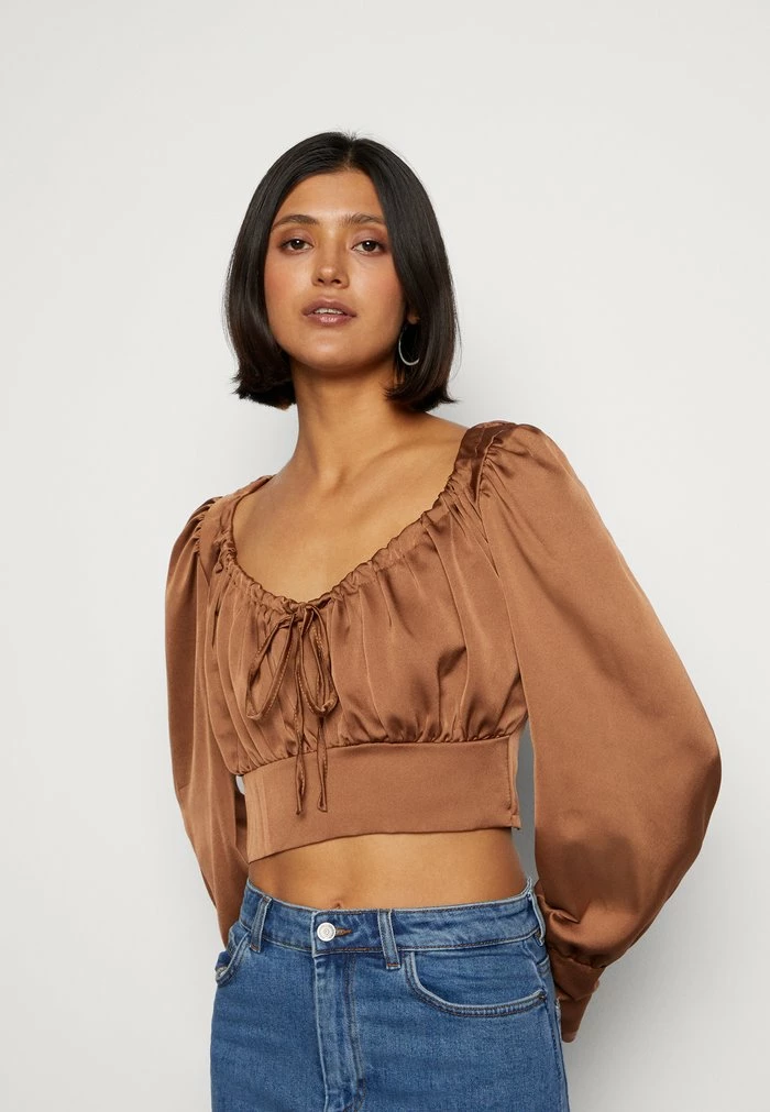 MIA LONG SLEEVE - Blouse - brown WAL G. MIA LONG SLEEVE - Blouse - Brown -WAL G. Sales Store 5aad725fcb8d4a2f98a337aafc88af1c