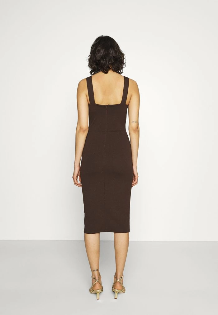 V NECK PLUNGE MIDI DRESS - Jersey dress - dark brown WAL G. V NECK PLUNGE MIDI DRESS - Jersey Dress - Dark Brown -WAL G. Sales Store 5c9a5689b5c54856b14838c08cb69846