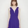 WAL G. PLAIN V NECK SKATER - Jersey Dress - Dark Purple