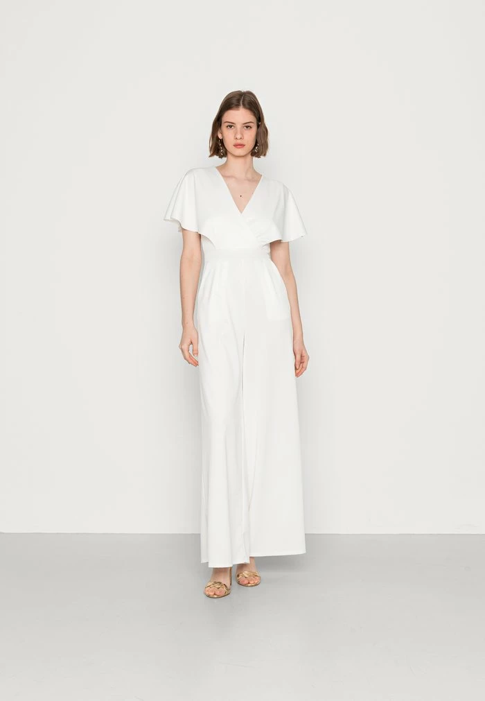 WGXZL WEDDING - BETTY V NECK WRAP JUMPSUIT - Jumpsuit - white WAL G. WGXZL WEDDING - BETTY V NECK WRAP JUMPSUIT - Jumpsuit - White -WAL G. Sales Store 6021e77595da40379d3bbdcade03702a