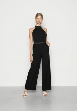 WAL G. HARRY SATIN BAND WIDE LEG - Jumpsuit - Black