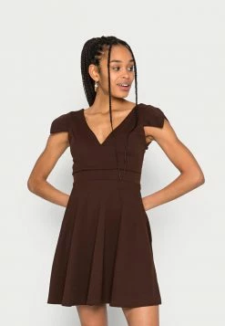 WAL G. SHAKEELA SKATER DRESS - Cocktail Dress / Party Dress - Dark Brown