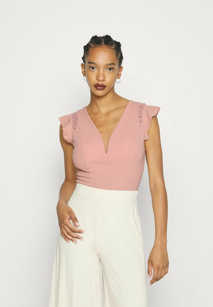 WGXZL WEDDING - JOY FRILL SLEEVE BODY SUIT - Print T-shirt - blush pink WAL G. WGXZL WEDDING - JOY FRILL SLEEVE BODY SUIT - Print T-shirt - Blush Pink -WAL G. Sales Store 6668908bbe7649a3aa294aa10efd899b