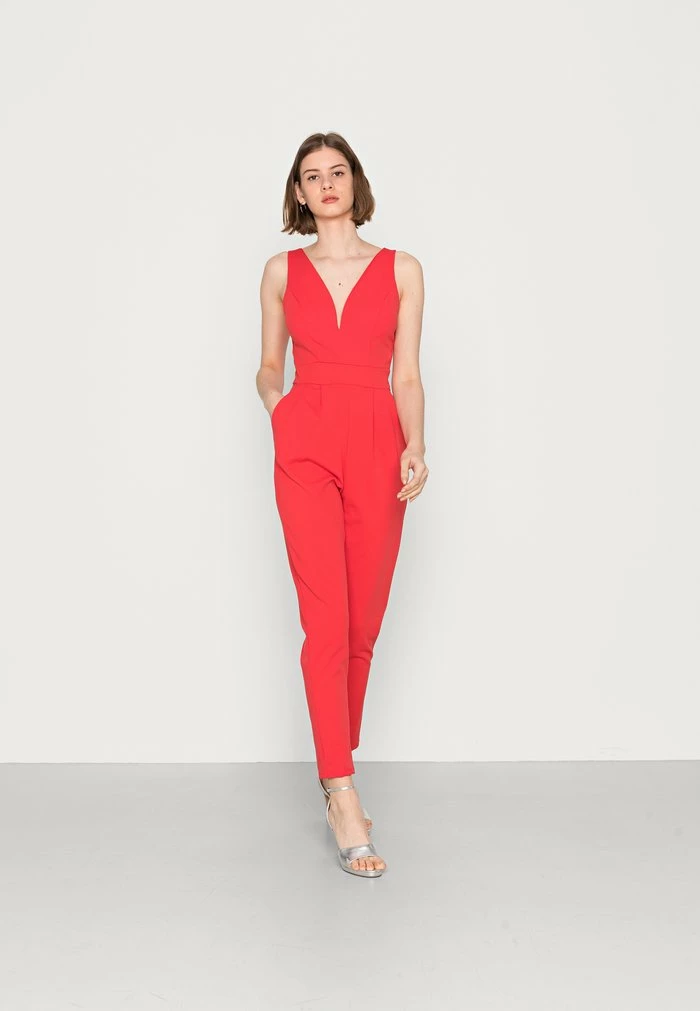 V NECK - Jumpsuit - coral WAL G. V NECK - Jumpsuit - Coral -WAL G. Sales Store 67ffa8f70133440bbc3fe47fd5c76a44
