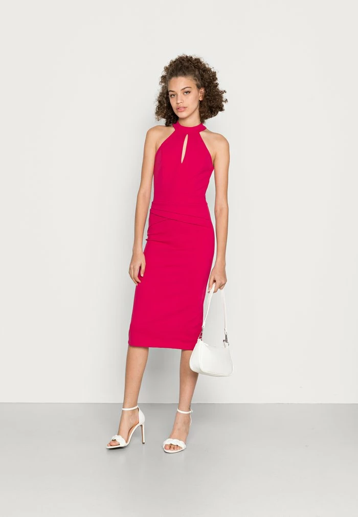 STACE HALTER NECK MIDI DRESS - Cocktail dress / Party dress - dark fushia WAL G. STACE HALTER NECK MIDI DRESS - Cocktail Dress / Party Dress - Dark Fushia -WAL G. Sales Store 6916d0f965db4e7f8217c92b35a5cd14