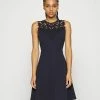 WAL G. ACCESSORIE NECK SKATER DRESS - Cocktail Dress / Party Dress - Navy Blue