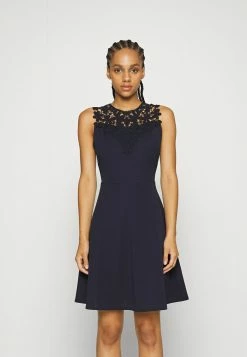 WAL G. ACCESSORIE NECK SKATER DRESS - Cocktail Dress / Party Dress - Navy Blue