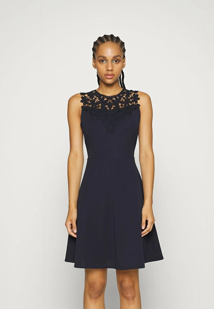 ACCESSORIE NECK SKATER DRESS - Cocktail dress / Party dress - navy blue WAL G. ACCESSORIE NECK SKATER DRESS - Cocktail Dress / Party Dress - Navy Blue -WAL G. Sales Store 69f716a9ca464a6d84256426be6d3756