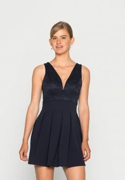 WAL G. V NECK SKATER - Cocktail Dress / Party Dress - Navy Blue