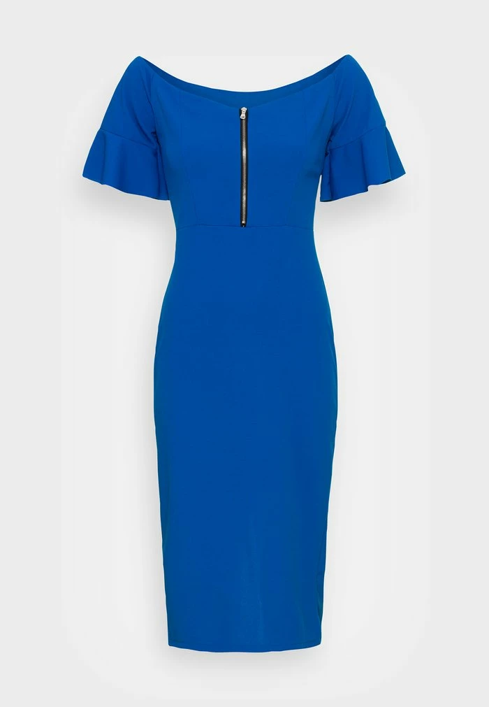 ELDAR OFF THE SHOULDER ZIP FRONT MIDI DRESS - Shift dress - electric blue WAL G. ELDAR OFF THE SHOULDER ZIP FRONT MIDI DRESS - Shift Dress - Electric Blue -WAL G. Sales Store 6b7e0d32094e40c8a6f1b0aa92c6a0bc