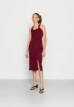 WAL G. JIMMY CROSS OVER MIDI DRESS - Cocktail Dress / Party Dress - Wine
