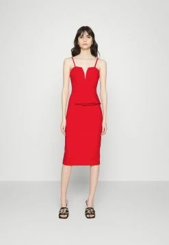 WAL G. KATHY PEPLUM MIDI DRESS - Jersey Dress - Red