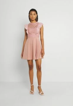 WAL G. HUMERA LACE SKATER DRESS - Jersey Dress - Blush Pink