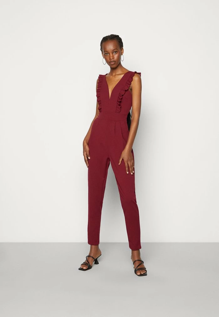 RAYNA RUFFLED - Jumpsuit - berry wine WAL G. RAYNA RUFFLED - Jumpsuit - Berry Wine -WAL G. Sales Store 7061e316ffcd470e97108fdbe3464669