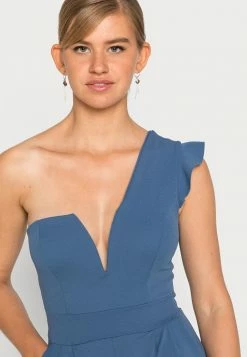 WAL G. MEINE ONE SHOULDER RUFFLE - Jumpsuit - Denim Blue -WAL G. Sales Store 7170332b859e47908ad6d33e1fee8a53