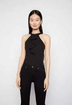 WAL G. FRAN FRILL BODYSUIT - Top - Black