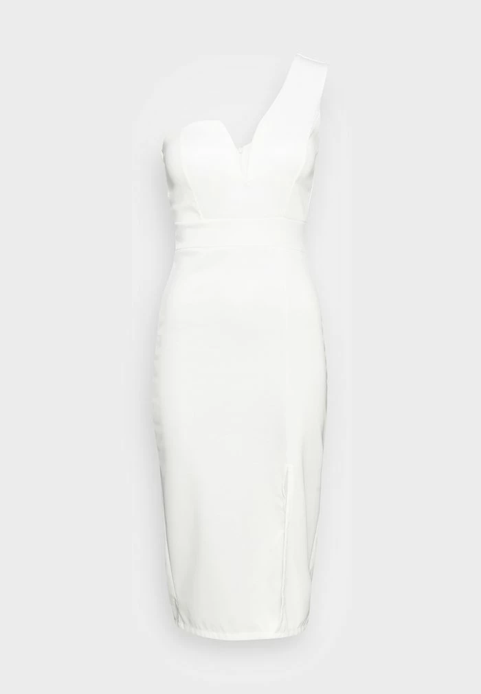 GIGI ONE SLEEVE MIDI DRESS - Cocktail dress / Party dress - white WAL G. GIGI ONE SLEEVE MIDI DRESS - Cocktail Dress / Party Dress - White -WAL G. Sales Store 7544d0a3d6d0439fbd67582ae29ede85