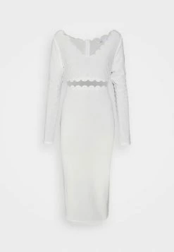 WAL G. WGXZL WEDDING - RHODE SCALLOP V NECK MESH MIDI DRESS - Cocktail Dress / Party Dress - White 5 WAL G. WGXZL WEDDING - RHODE SCALLOP V NECK MESH MIDI DRESS - Cocktail Dress / Party Dress - White -WAL G. Sales Store 76f58640ad53415fb8c3de2640a3c123