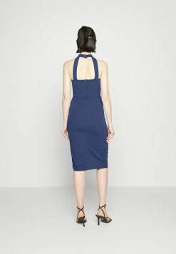 WAL G. SASHA FRILL NECK MIDI DRESS - Jersey Dress - Denim Blue 2 WAL G. SASHA FRILL NECK MIDI DRESS - Jersey Dress - Denim Blue -WAL G. Sales Store 79f4ab3936fd4956b705d7140e856065