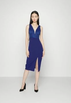 WAL G. V NECK MIDI DRESS - Shift Dress - Electric Blue