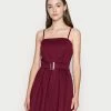 WAL G. SALEEMA BUCKLE SKATER DRESS - Cocktail Dress / Party Dress - Wine