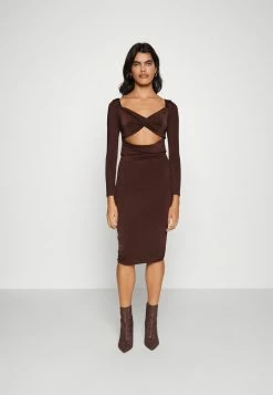 WAL G. TANYA CUT OUT DRESS - Cocktail Dress / Party Dress - Dark Brown
