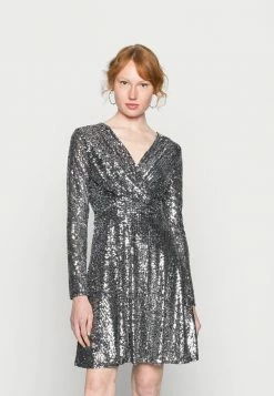 WAL G. QAIRA SEQUIN SKATER DRESS - Cocktail Dress / Party Dress - Dark Grey