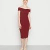 WAL G. NINA MIDI DRESS - Shift Dress - Wine