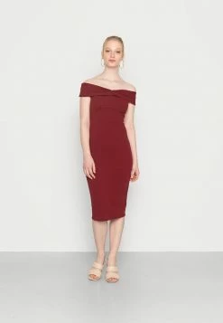 WAL G. NINA MIDI DRESS - Shift Dress - Wine