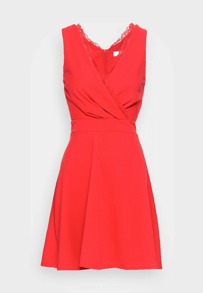 VERA V NECK SCALLOP DETAIL SKATER DRESS - Cocktail dress / Party dress - red WAL G. VERA V NECK SCALLOP DETAIL SKATER DRESS - Cocktail Dress / Party Dress - Red -WAL G. Sales Store 8256a3e0b5094dc18a2e4e967a7c4ec1