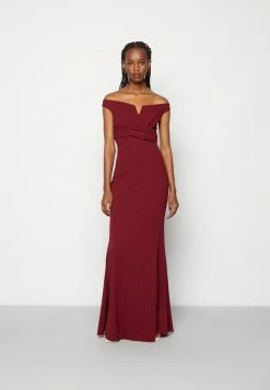 WAL G. KAI OFF THE SHOULDER MAXI DRESS - Occasion Wear - Berry Wine