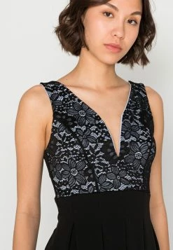 WAL G. BELLE V NECK LACE SKATER DRESS - Cocktail Dress / Party Dress - Black / Cornflower Blue 4 WAL G. BELLE V NECK LACE SKATER DRESS - Cocktail Dress / Party Dress - Black / Cornflower Blue -WAL G. Sales Store 87fad4916c4a4048a250692315b50593