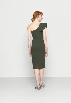 WAL G. KIRA ONE SHOULDER RUFFLE MIDI DRESS - Shift Dress - Khaki Green -WAL G. Sales Store 891229358a084d3a9e5cdda01bd8ad74